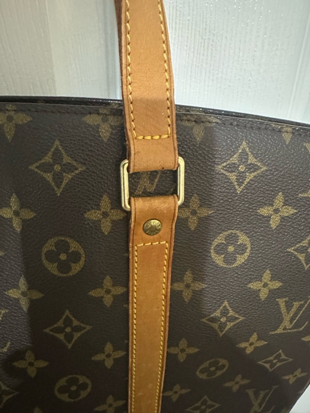 Louis Vuitton sac shopper tote Monogram Canvas Brown Tote with leather Straps - Picture 7 of 11